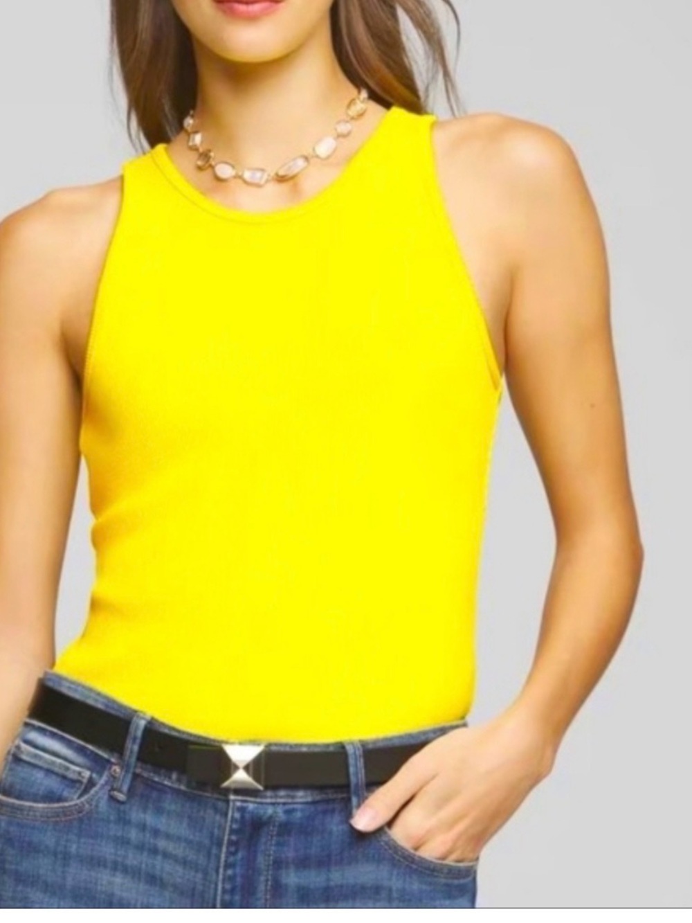 WHBM Yellow Forme Ribbed Tank